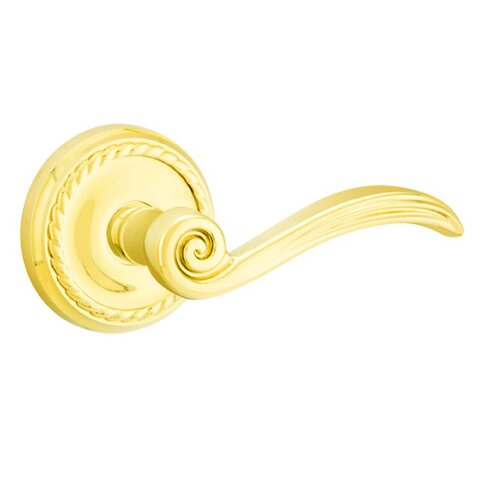 Double Dummy Elan Right Handed Lever With Rope Rose in Polished Brass