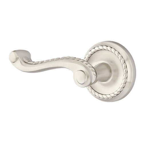 Double Dummy Rope Left Handed Lever With Rope Rose in Satin Nickel