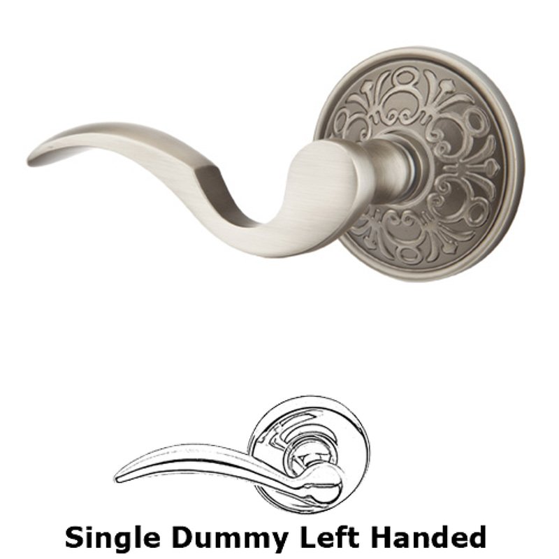 Single Dummy Left Handed Cortina Door Lever With Lancaster Rose in Pewter