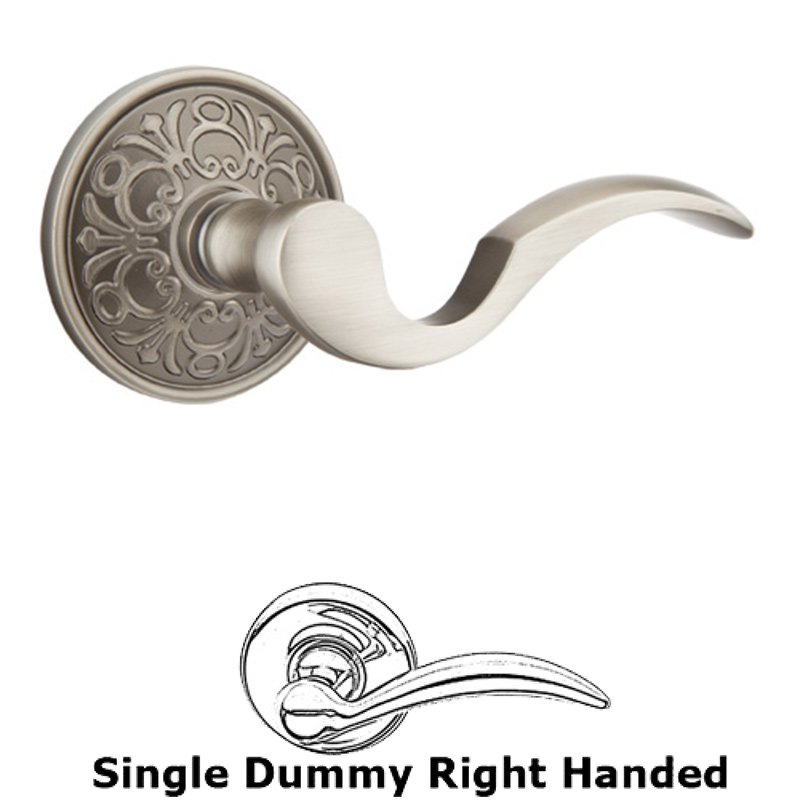 Single Dummy Right Handed Cortina Door Lever With Lancaster Rose in Pewter