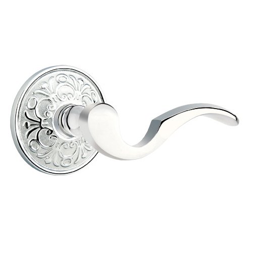 Single Dummy Right Handed Cortina Door Lever With Lancaster Rose in Polished Chrome