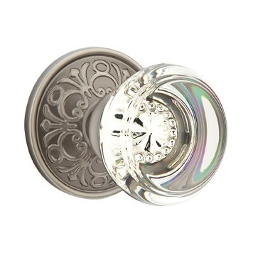 Single Dummy Georgetown Door Knob with Lancaster Rose in Pewter
