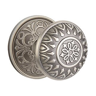 Single Dummy Lancaster Knob With Lancaster Rose in Pewter
