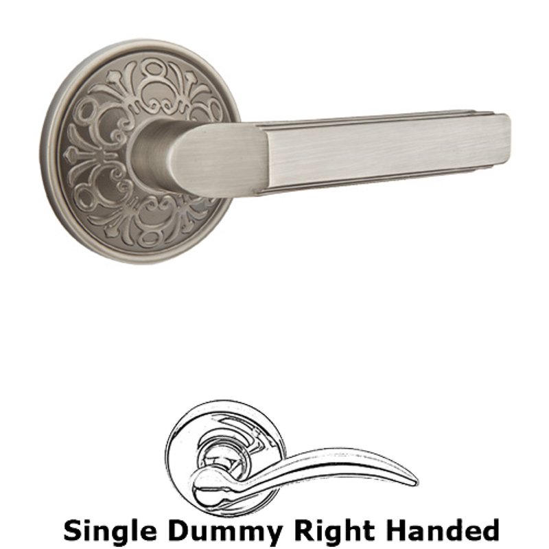 Single Dummy Right Handed Milano Door Lever With Lancaster Rose in Pewter