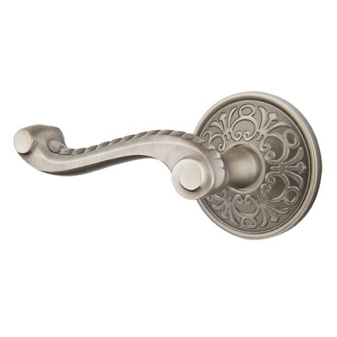 Single Dummy Left Handed Rope Lever With Lancaster Rose in Pewter