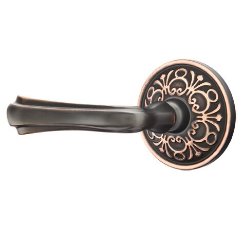 Single Dummy Left Handed Wembley Lever With Lancaster Rose in Oil Rubbed Bronze