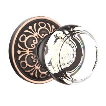 Georgetown Double Dummy Door Knob with Lancaster Rose in Oil Rubbed Bronze