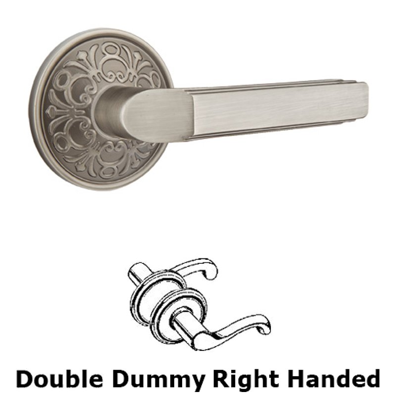 Double Dummy Right Handed Milano Door Lever With Lancaster Rose in Pewter