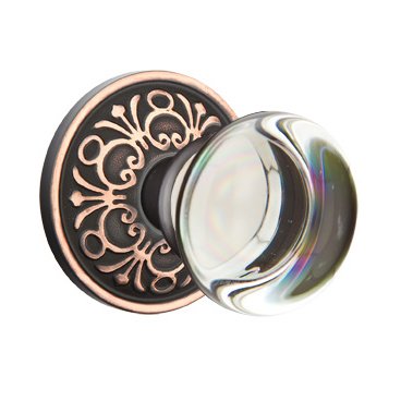 Providence Double Dummy Door Knob with Lancaster Rose in Oil Rubbed Bronze