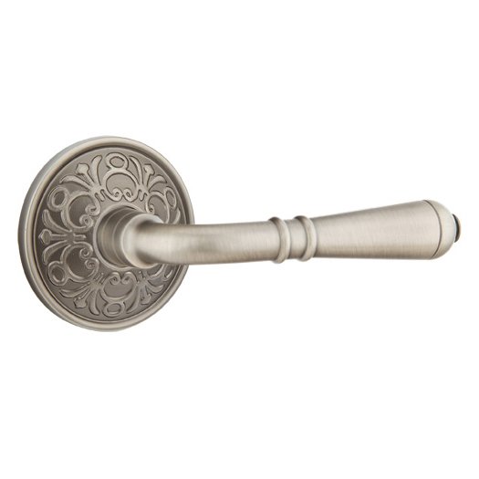 Double Dummy Right Handed Turino Door Lever With Lancaster Rose in Pewter