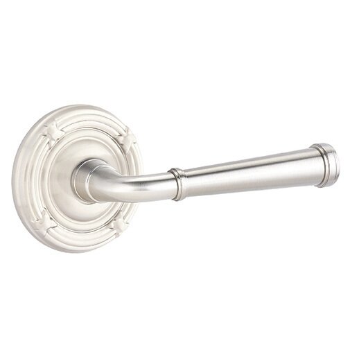 Single Dummy Right Handed Merrimack Lever With Ribbon & Reed Rose in Satin Nickel