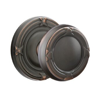 Single Dummy Ribbon & Reed Knob With Ribbon & Reed Rose in Oil Rubbed Bronze