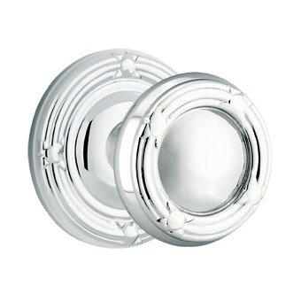 Single Dummy Ribbon & Reed Knob With Ribbon & Reed Rose in Polished Chrome