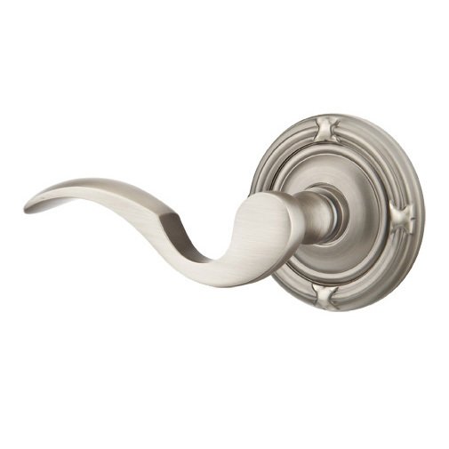 Double Dummy Left Handed Cortina Door Lever With Ribbon & Reed Rose in Pewter