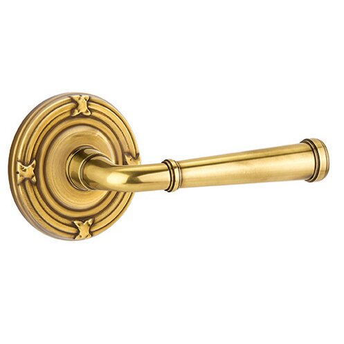 Double Dummy Merrimack Right Handed Lever With Ribbon & Reed Rose in French Antique Brass