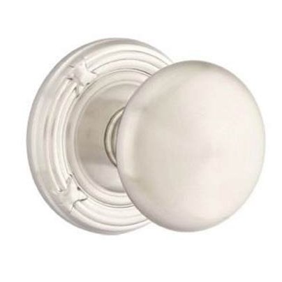 Double Dummy Providence Door Knob With Ribbon & Reed Rose in Satin Nickel