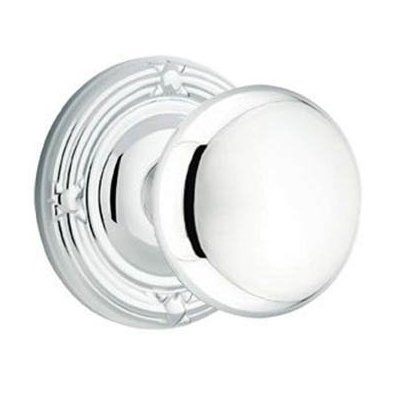 Double Dummy Providence Door Knob With Ribbon & Reed Rose in Polished Chrome