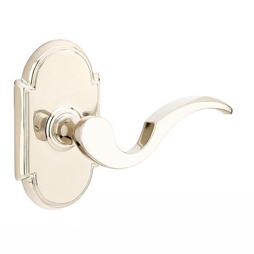 Single Dummy Right Handed Cortina Door Lever With #8 Rose in Polished Nickel