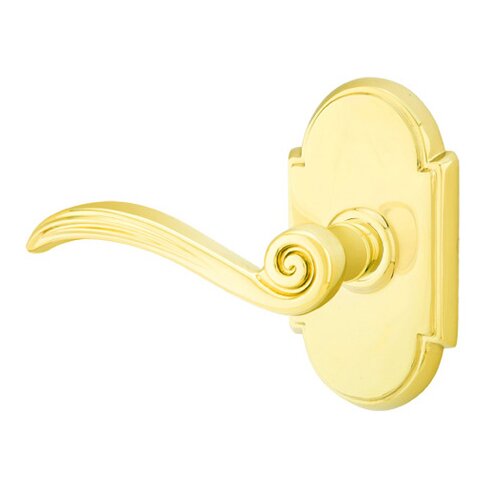 Single Dummy Left Handed Elan Lever With #8 Rose in Polished Brass