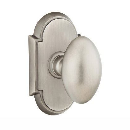 Single Dummy Egg Door Knob With #8 Rose in Pewter