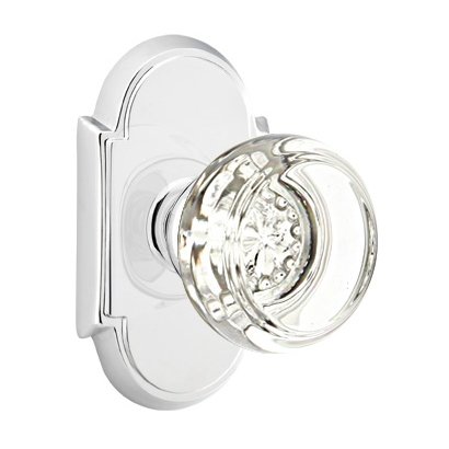 Single Dummy Georgetown Door Knob with #8 Rose in Polished Chrome