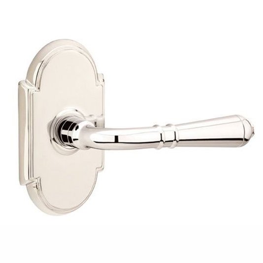 Single Dummy Right Handed Turino Door Lever With #8 Rose in Polished Nickel