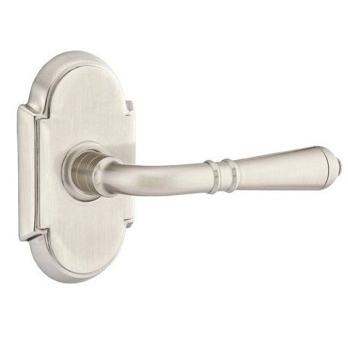 Single Dummy Right Handed Turino Door Lever With #8 Rose in Satin Nickel