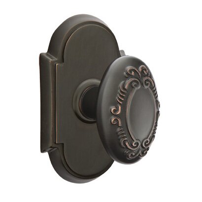 Single Dummy Victoria Knob With #8 Rose in Oil Rubbed Bronze