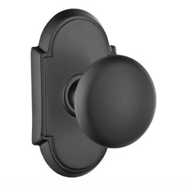 Double Dummy Providence Door Knob With #8 Rose in Flat Black