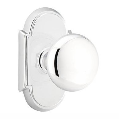 Double Dummy Providence Door Knob With #8 Rose in Polished Chrome