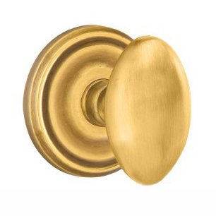 Passage Egg Door Knob With Regular Rose in French Antique Brass