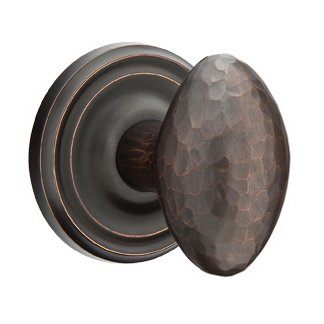 Passage Hammered Egg Door Knob with Regular Rose with Concealed Screws in Oil Rubbed Bronze