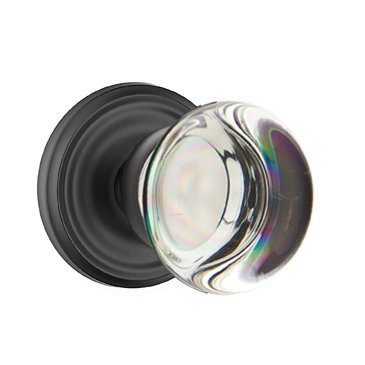 Providence Passage Door Knob and Regular Rose with Concealed Screws in Flat Black