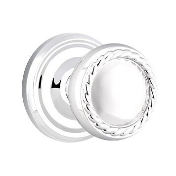 Passage Rope Knob With Regular Rose in Polished Chrome