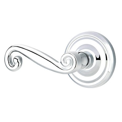 Passage Left Handed Rustic Door Lever With Regular Rose in Polished Chrome
