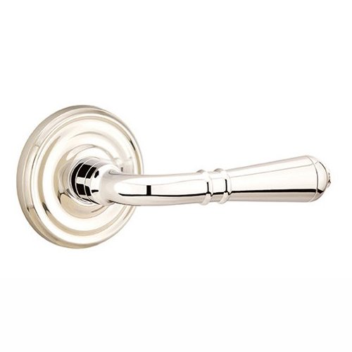 Passage Right Handed Turino Door Lever With Regular Rose in Polished Nickel