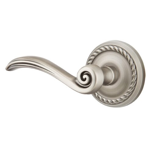 Passage Left Handed Elan Lever With Rope Rose in Pewter