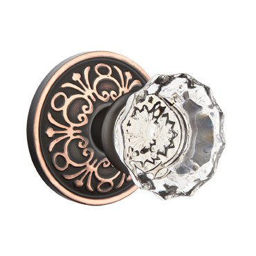 Astoria Passage Door Knob with Lancaster Rose and Concealed Screws in Oil Rubbed Bronze