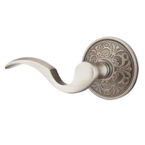 Passage Left Handed Cortina Door Lever With Lancaster Rose in Pewter