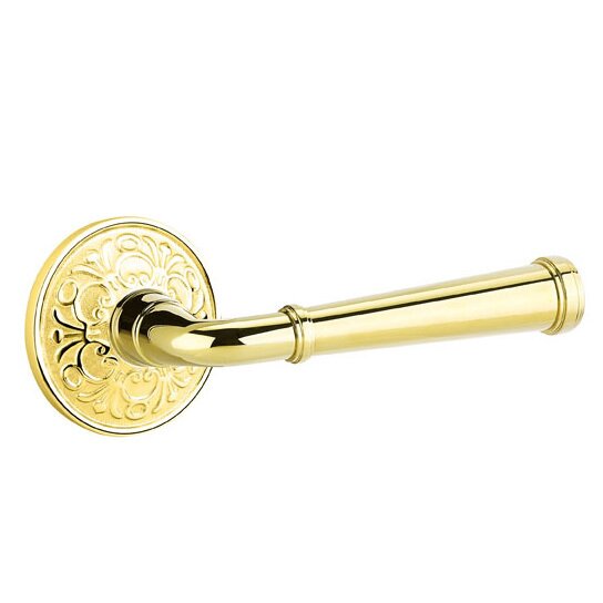 Passage Right Handed Merrimack Lever With Lancaster Rose in Polished Brass