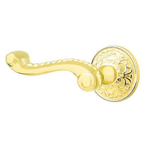 Passage Left Handed Rope Lever With Lancaster Rose in Polished Brass