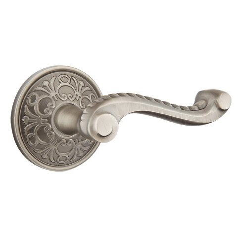 Passage Right Handed Rope Lever With Lancaster Rose in Pewter