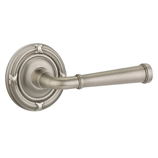 Passage Right Handed Merrimack Lever With Ribbon & Reed Rose in Pewter