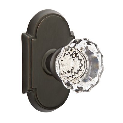 Astoria Passage Door Knob with #8 Rose and Concealed Screws in Oil Rubbed Bronze