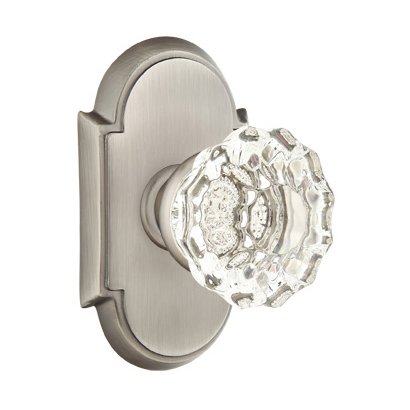 Astoria Passage Door Knob with #8 Rose and Concealed Screws in Pewter