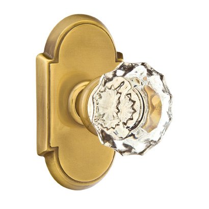 Astoria Passage Door Knob with #8 Rose and Concealed Screws in French Antique Brass