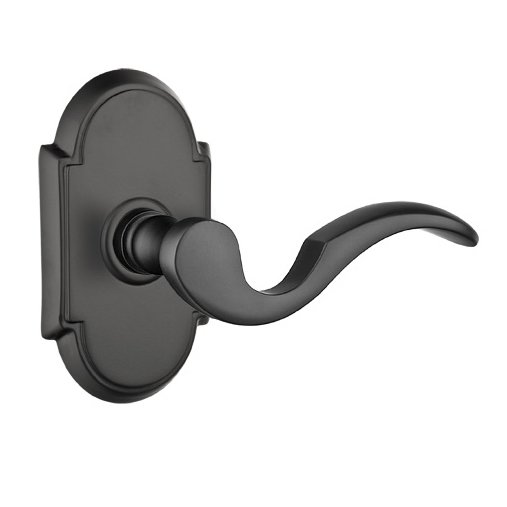 Passage Right Handed Cortina Door Lever With #8 Rose in Flat Black