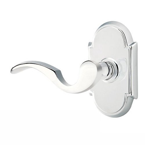 Passage Left Handed Cortina Door Lever With #8 Rose in Polished Chrome