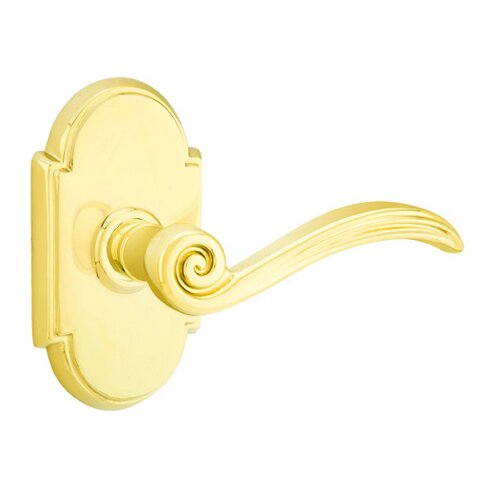 Passage Right Handed Elan Lever With #8 Rose in Unlacquered Brass