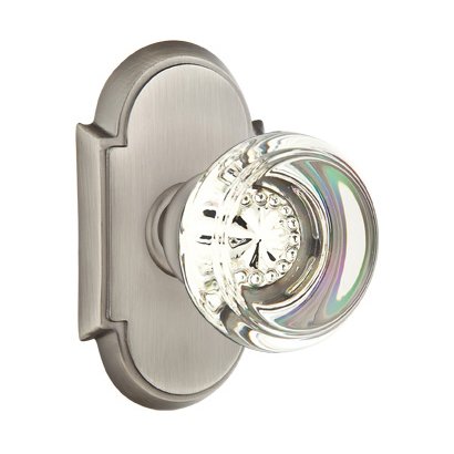 Georgetown Passage Door Knob with #8 Rose and Concealed Screws in Pewter